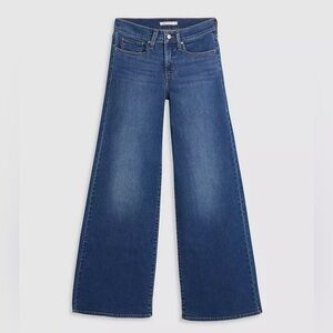 NWT Levi's Women’s Shaping Wide Leg Stretch Mid-Rise Blue Denim Jeans 32 X 32 14